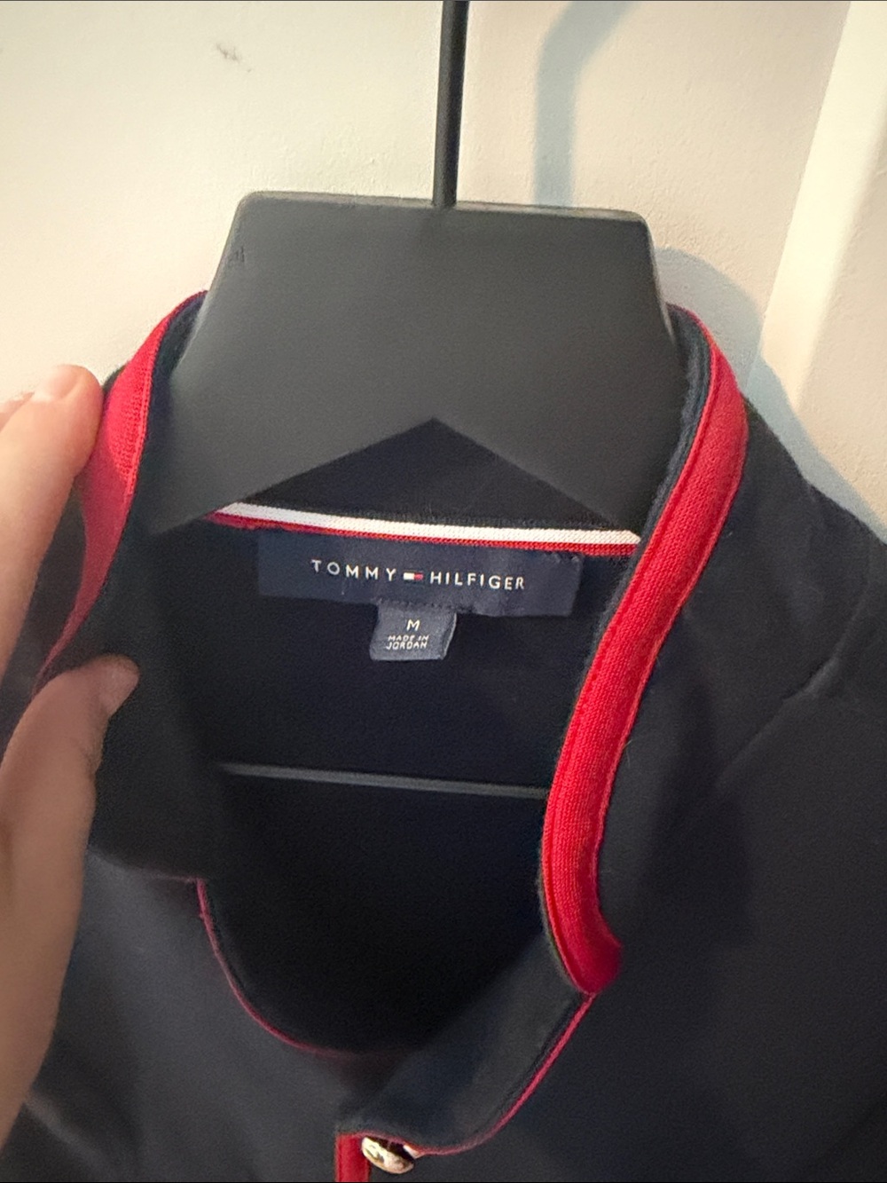 Tommy Hilfiger Navy Military-Style Jacket with Red Trim - Picture 2 of 3